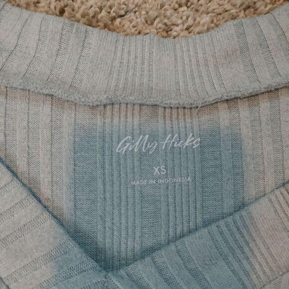 Gilly Hicks Light Blue Ribbed Flared Leggings Lounge Wear Sweater Set Sz XS - Picture 12 of 14